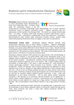 Metodologia: Badanie ankietowe zrealizowane zostało w ramach