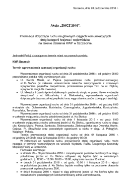Pełen wykaz zmian akcji "Znicz" - ZOBACZ.