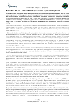 2016-10-26 - info prasowe - kontrakt na wyniesienie - PW-Sat2