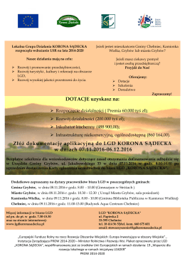 Informacje - LGD Korona Sądecka