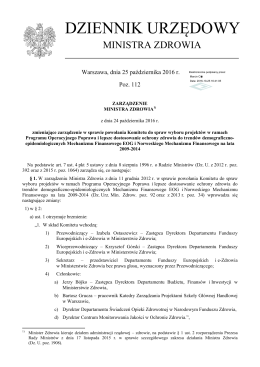Zarządzenie z dnia 24 października 2016 r.