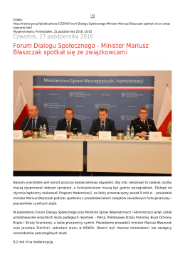 Forum Dialogu Społecznego - Minister Mariusz Błaszczak spotkał