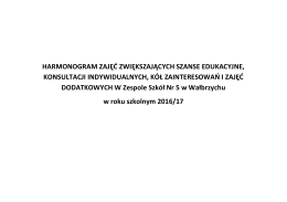 Zajęcia dodatkowe - Zesp&oacute;ł Szk&oacute;ł Nr 5