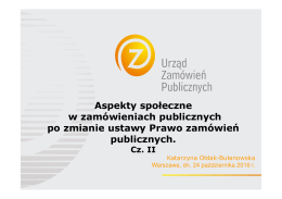 Aspekty społeczne w zam&oacute;wieniach publicznych po zmianie ustawy