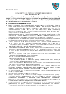 WARUNKI DRUGIEGO PRZETARGU USTNEGO
