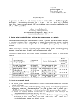 Załącznik do zarządzenia nr 421 Prezydenta Bytomia z dnia 25