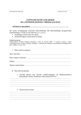 Zaświadczenie lekarskie (Nauczanie indywidualne)