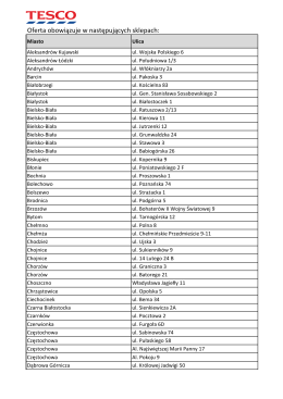 lista sklep&oacute;w