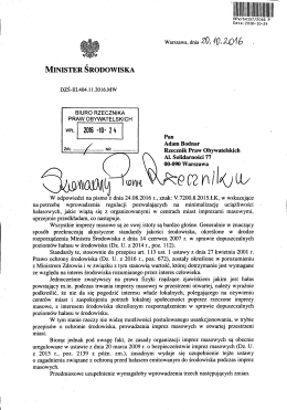 odpowiedź MŚ w sprawie uciązliwości imprez masowwych 20.10
