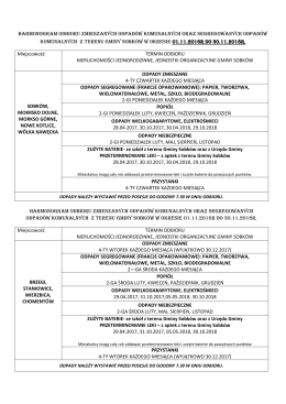 harmonogram odbioru zmieszanych odpad&oacute;w