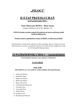 PILOCI - II etap przesłuchań - lista osób z terminami