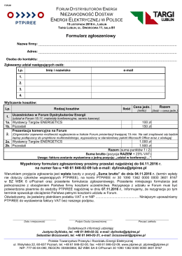 Formularz zgłoszeniowy - Energetics