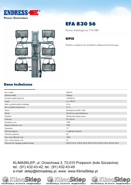 karta produktu Endress EFA830S6