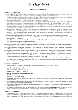 Warunki Uczestnictwa
