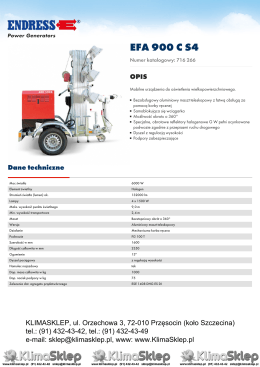 karta produktu Endress EFA900S4