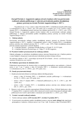 Zarząd Powiatu w Augustowie ogłasza otwarty konkurs