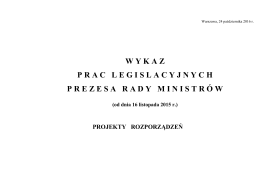 Wykaz rozporządzeń PRM 24.10.2016