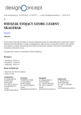 WIESZAK STOJĄCY GEORG CZARNY SKAGERAK