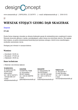 WIESZAK STOJĄCY GEORG DĄB SKAGERAK