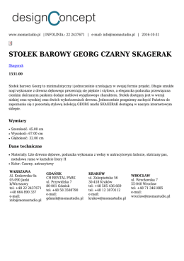 STOŁEK BAROWY GEORG CZARNY SKAGERAK