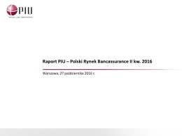 Raport &ndash; Polski rynek bancassurance II kw. 2016