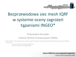 System INGEO do oceny zagrożenia tąpaniami