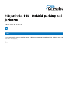 Miejscówka 445 - Rokitki parking nad jeziorem