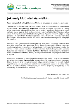 Jak mały klub stał się wielki... - Urząd Gminy Radziechowy
