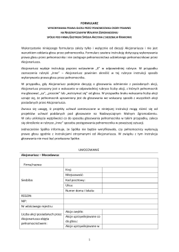 Formularz dla pełnomocnika