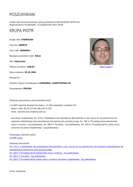 Generuj PDF - Poszukiwani