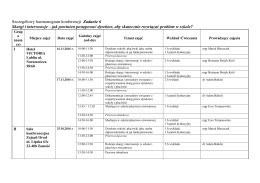 szczeg&oacute;łowy harmonogram zajęć