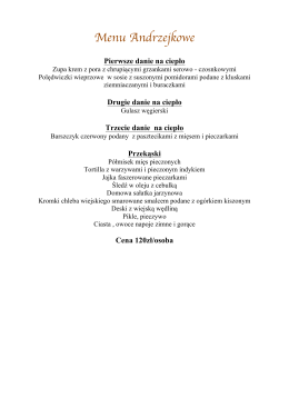 Menu Andrzejkowe