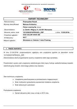 Opinia techniczna Nr z dnia