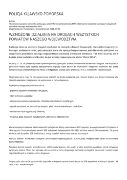 policja kujawsko-pomorska wzmożone działania na drogach