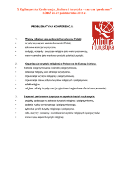 problematyka konferencji - X Ogólnopolska Konferencja "Kultura i