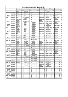 Plan lekcji - szkoły dla dorosłych