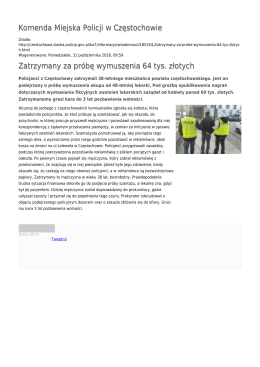 Generuj PDF - Komenda Miejska Policji w Częstochowie