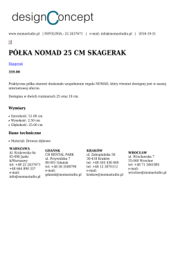 PÓŁKA NOMAD 25 CM SKAGERAK
