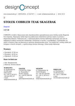 STOŁEK COBBLER TEAK SKAGERAK