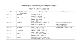 Wykaz zajęć wyrównawczych i konsultacji