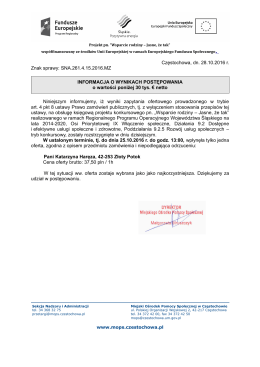 Częstochowa, dn. 28.10.2016 r. Znak sprawy: SNA.261.4.15.2016