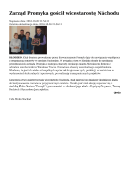 Zarząd Promyka gościł wicestarostę Náchodu