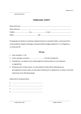 Formularz oferty