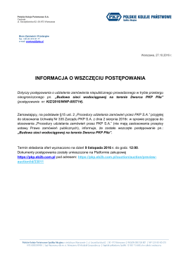 informacja o wszczęciu postępowania