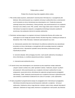 Polityka plików „cookies” Polityka firmy Heureka Huge Idea