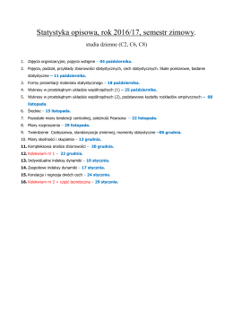 Statystyka opisowa, rok 2016/17, semestr zimowy.