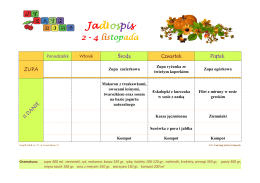 Jadłospis na listopad 2016 r.
