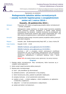 Redagowanie tekst&oacute;w akt&oacute;w normatywnych &ndash; zasady techniki