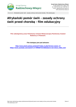 Afrykański pom&oacute;r świń - zasady ochrony świń przed chorobą