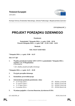 PL PL PROJEKT PORZĄDKU DZIENNEGO